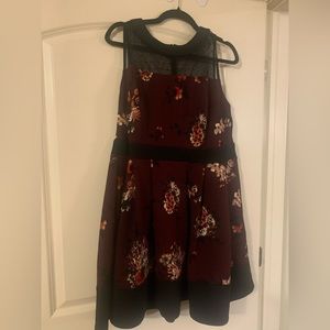 Moody Librarian Needed For MCM Modcloth Dress With Mesh+Pleats+Pockets